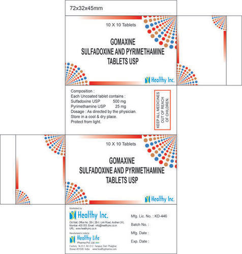 Gomaxine Sulfadoxine and Pyrimethamine Tablets 10x10 Tablets