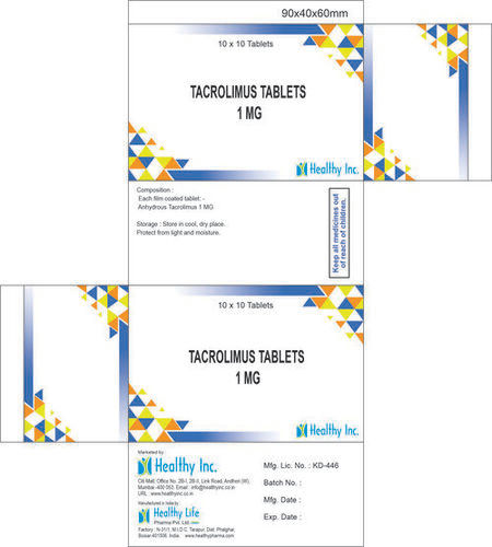 Tacrolimus Tablet 1mg 10x10 Tablets Pack