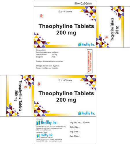 Theophylline Tablet 200mg 10x10 Tablets Packs