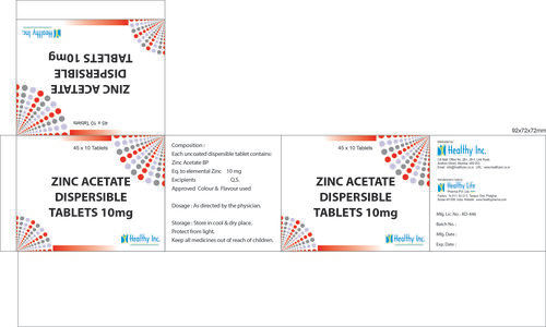 Zinc Acetate Dispersible Tablet