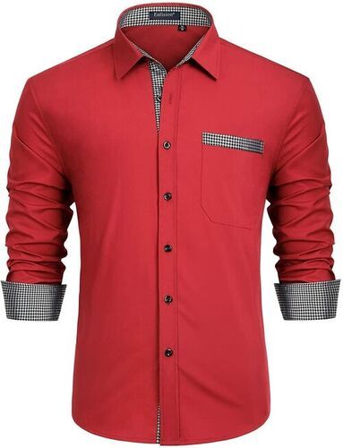 Casual Wear Regular Fit Full Sleeve Breathable Readymade Mens Plain Shirts