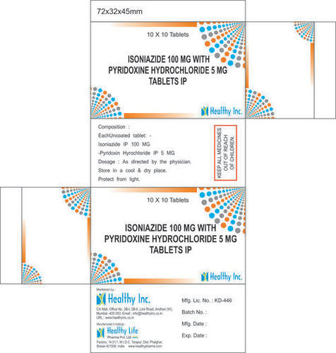 Isoniazid 100mg With Pyridoxine Hydrochloride 5mg Tablet