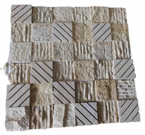 Square Shape Natural Stone Carved Wall Panel