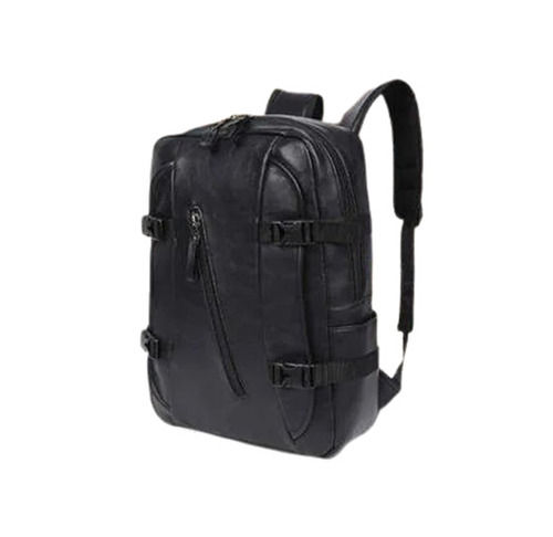 Black leather laptop bag