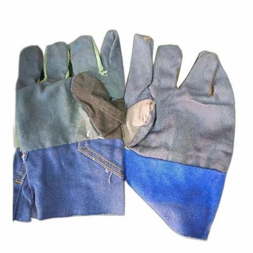 Breathable Comfortable Fit Full Finger Denim Safety Hand Gloves with Slip Resistant Grip