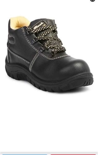 Black Leather Mens Safety Shoes