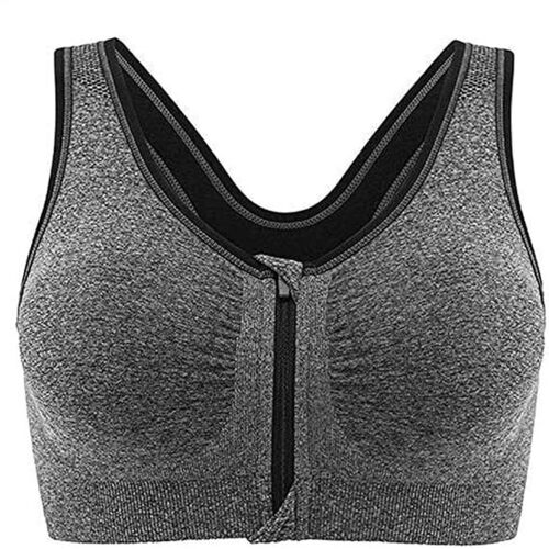 Cotton Grey And Red Color Comfortable Sports Non Padded Bra For