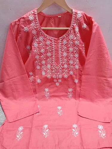 Hand Wash Lucknowi Chikan Cotton Kurti