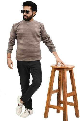 Round Neck Full Sleeve Woollen Pullover Winter Sweaters For Men