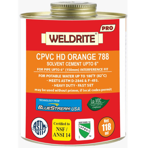 CPVC Heavy Duty Orange Solvent Cement HD Orange 788