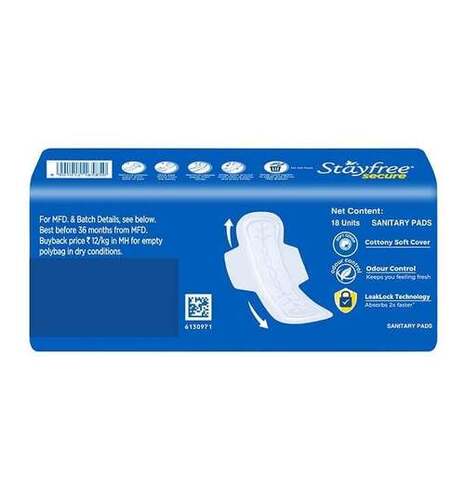 Odour Control Stayfree Secure Sanitary Pads