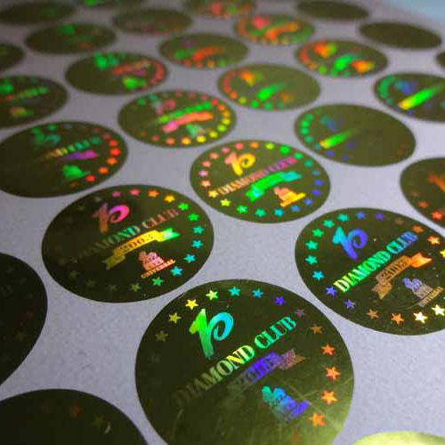 Multi Color Round Shape Hologram Sticker For Industrial