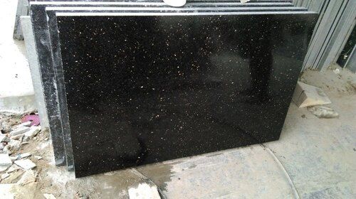 Black Color Rectangular Shape Black Granite For Flooring