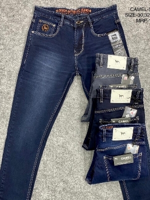 Mens Denim Jeans - Blue & Black Plain Dyed Fabric | Attractive Designs Comfortable Fit Shiny Look