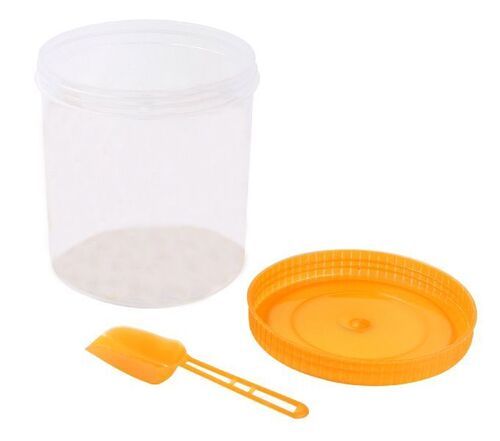 Transparent Plastic Round Containers with Spoon