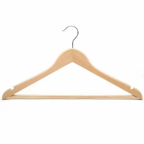 Brown Color Plain Pattern Clothes Hanger 