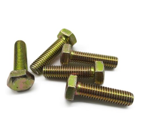 Mild Steel Hexagonal Golden Metal Bolts