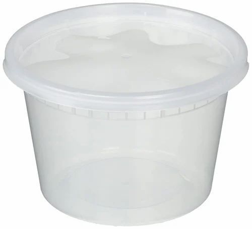 Round Shape White Color Plastic Food Containers