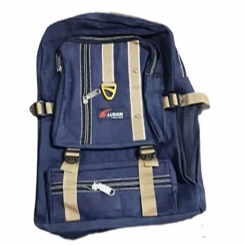 Multi Compartment Blue Denim College Bag