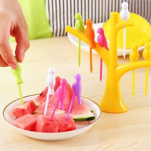 Plastic Attractive Pattern Fruit Fork