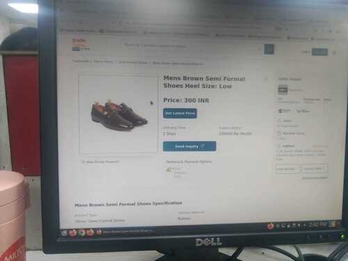 Mens Brown Semi Formal Shoes Heel Size