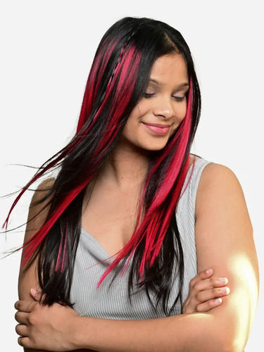 Queens Red Clip In Hair Streaks