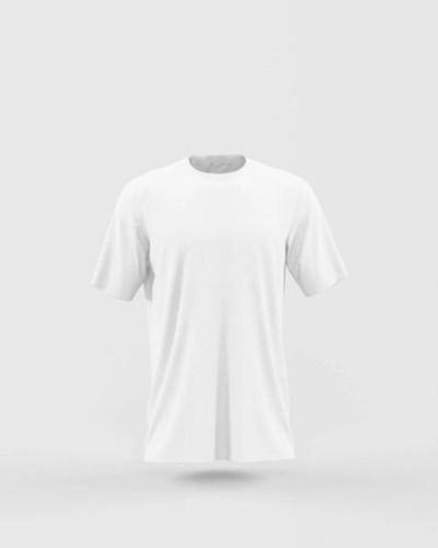 Unisex White Plain Bio-Washed 180 GSM Round Neck Cotton T-Shirts