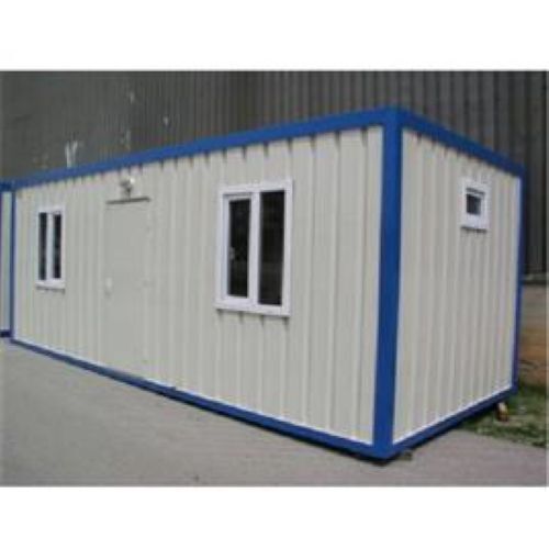 Mild Steel Portable Office Cabin - Insulated Prefabricated Structure with Durable MS Sheet Walls, Weatherproof Roof, Customizable Dimensions, Steel/Wooden Doors, and Aluminum/Glass Windows