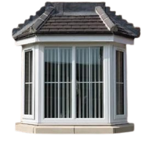 Upvc Bay Window - Rust Proof, Durable, Customized Size | White, Anti Corrosion Window Fitting for Office & Home Use