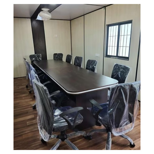 Modern Portable Office Cabin - Steel 10x12 ft Polished Rectangular | Durable Structure Portable Design Double Glazed Windows Insulated Weatherproof Vinyl Flooring
