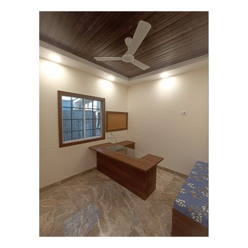 Movable Office Cabin - Wood Rectangular, Polished Finish, Corrosion Resistant | Mobile, Easy Setup, Durable, Customizable, Wired Electrical, Tile Flooring, Windows