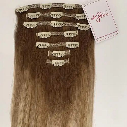 Bone Straight Ombre Color Clip-in Hair Extension 