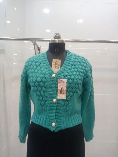 Skin Friendly Ladies Green Woolen Top