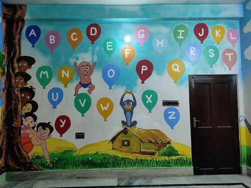 Chota Bheem Cartoon School Wall Painting