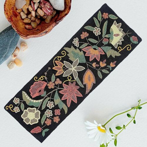 Multi Color Rectangular Shape Embroidery Beaded Table Runner