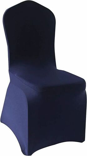 Good Stitched Washable Shrink Resistant Normal Shine Soft Plain Blue Chair Covers