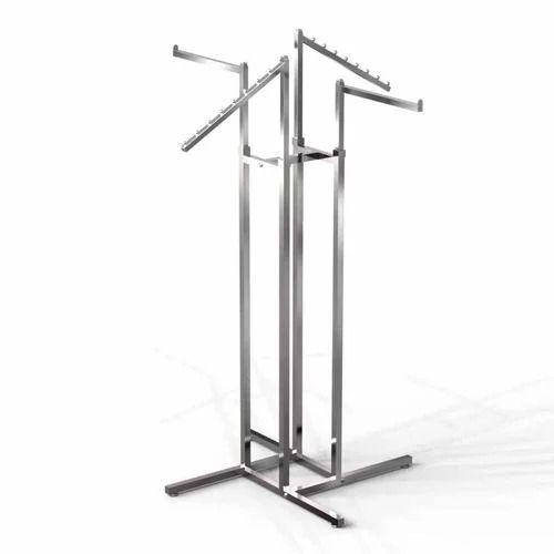 4mm Stainless Steel Four Way Cloth Display Stand