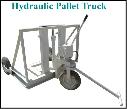 Hand Operated Hydraulic Pallet Truck - Color: White Blue