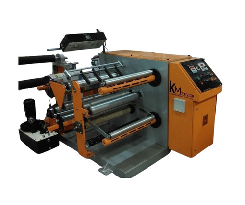 Doctoring Rewinding Machine For Inkjet Coding - Metal Standard Size Yellow & Silver | Fully Automatic Easy to Operate Shock & Corrosion Resistant 15 HP Motor