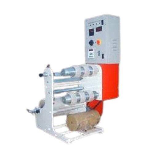 Mini Slitting Rewinding Machine - White and Orange, 220 Volt Electric Power, 1 Year Warranty | Long Life Durability, Timely Delivery, Labor Cost Reduction