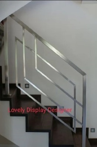 Stainless Steel Stair Railing - Customizable Size, Silver Color | Long Lasting Finish, Hand Made Quality Assurance