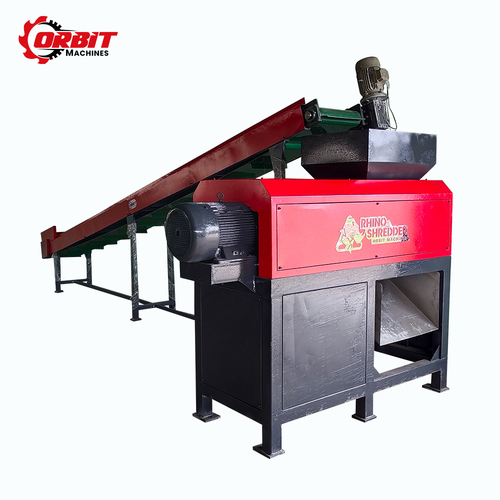 Organic Waste Shredding Machine - 5000 Kg/hr Capacity, 15 HP Automatic Motor, Red Color | Dual Shaft Design, Low Noise & Energy Consumption, Uniform Size Output