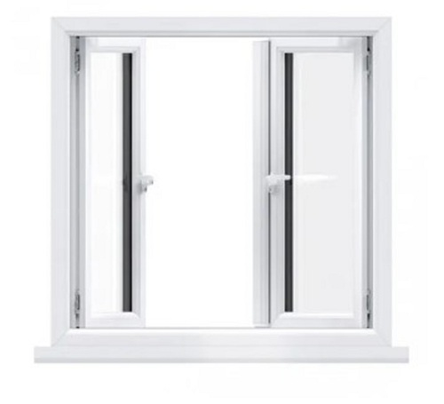 Upvc And Glass Hinged Window - Upvc And Glass, White | Residential And Commercial Use, Easy To Clean, Long Lasting Finish