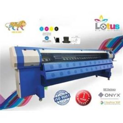 Lotus Cb2 3208 Using Km 512i Flex Printing Machine - 3200 mm Print Width, Digital Solvent Technology | High Resolution, Fast Drying, Auto Ink Supply, Eco-Solvent Compatible, Energy Efficient