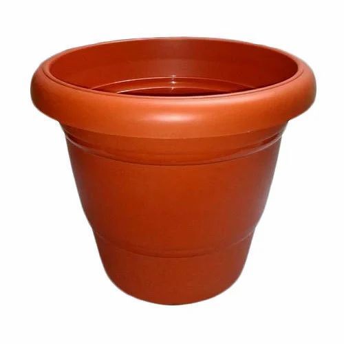 Red Color Round Shape Plastic Material Plastic Plant Pot