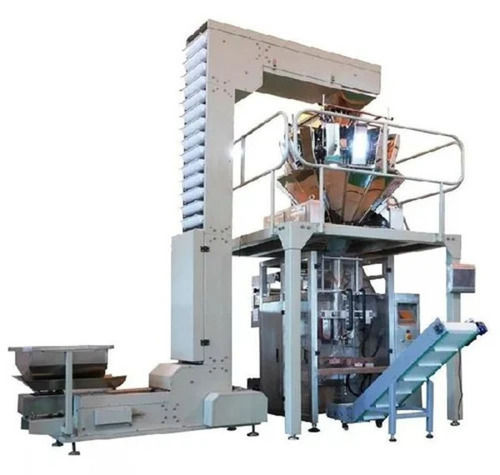 Potato Chips Packaging Machine - 100% Accuracy, Stainless Steel, 3 Phase, 2500-5000 Pouches/Hour | Automatic Weigh Filler, PLC Controlled, Multihead Weigher, Pillow Pack, Durable Design