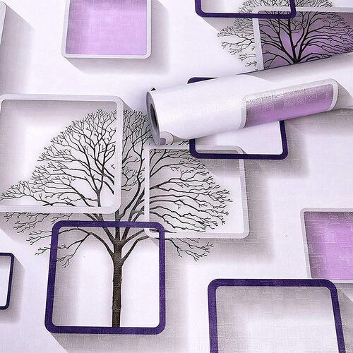 Multicolor Printed Purple Cube Wallpaper