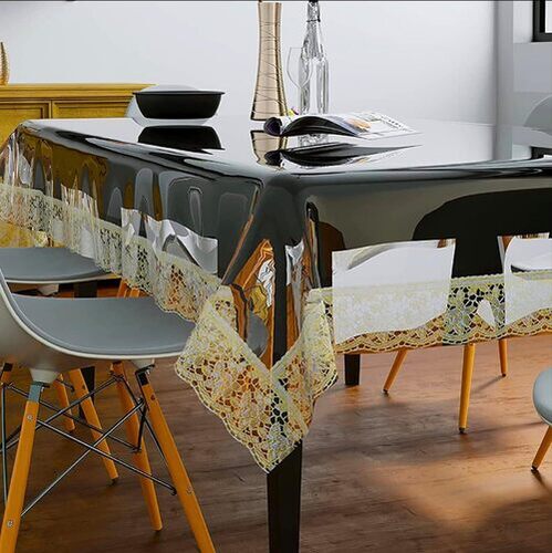 Transparent Pvc 4 Seater Dining Table Cover - Shape: Rectangle