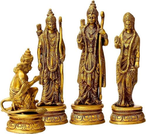 Sturdy Construction Brass Ram Darbar Statue