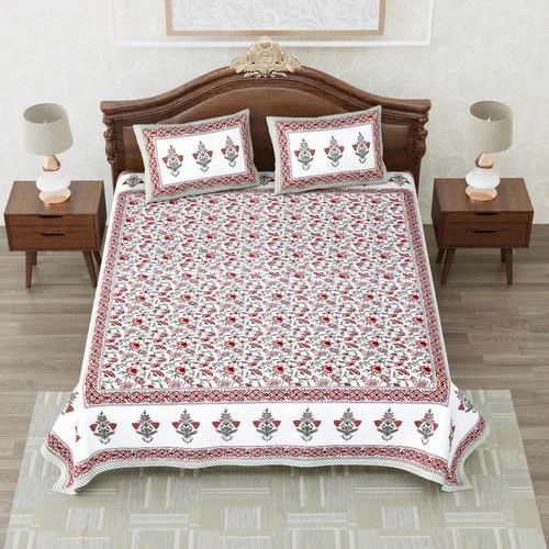 Jaipuri Cotton King Size Bedsheets With Pillow Covers